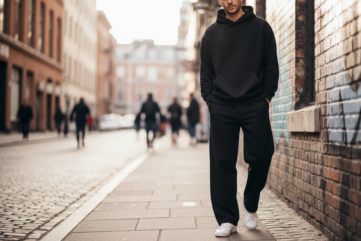 Black Wide-Leg Joggers