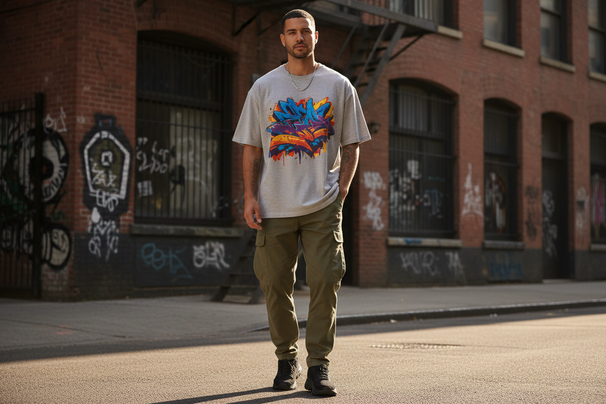 Ash Grey Graphic T-Shirt