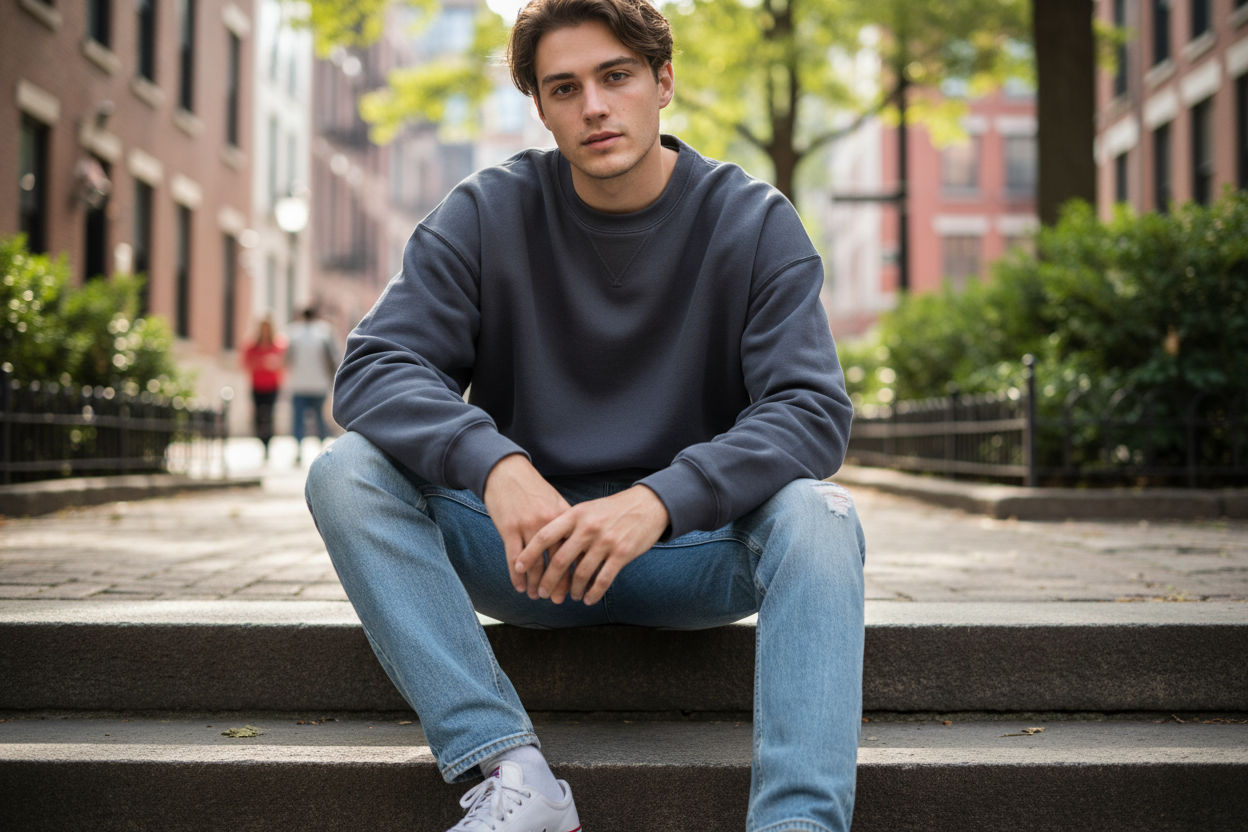 Grey Oversized Sweatshirt