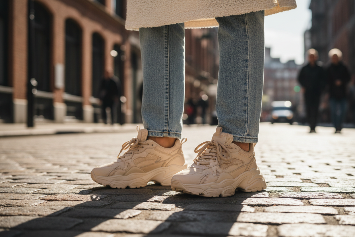Beige Chunky Sneakers