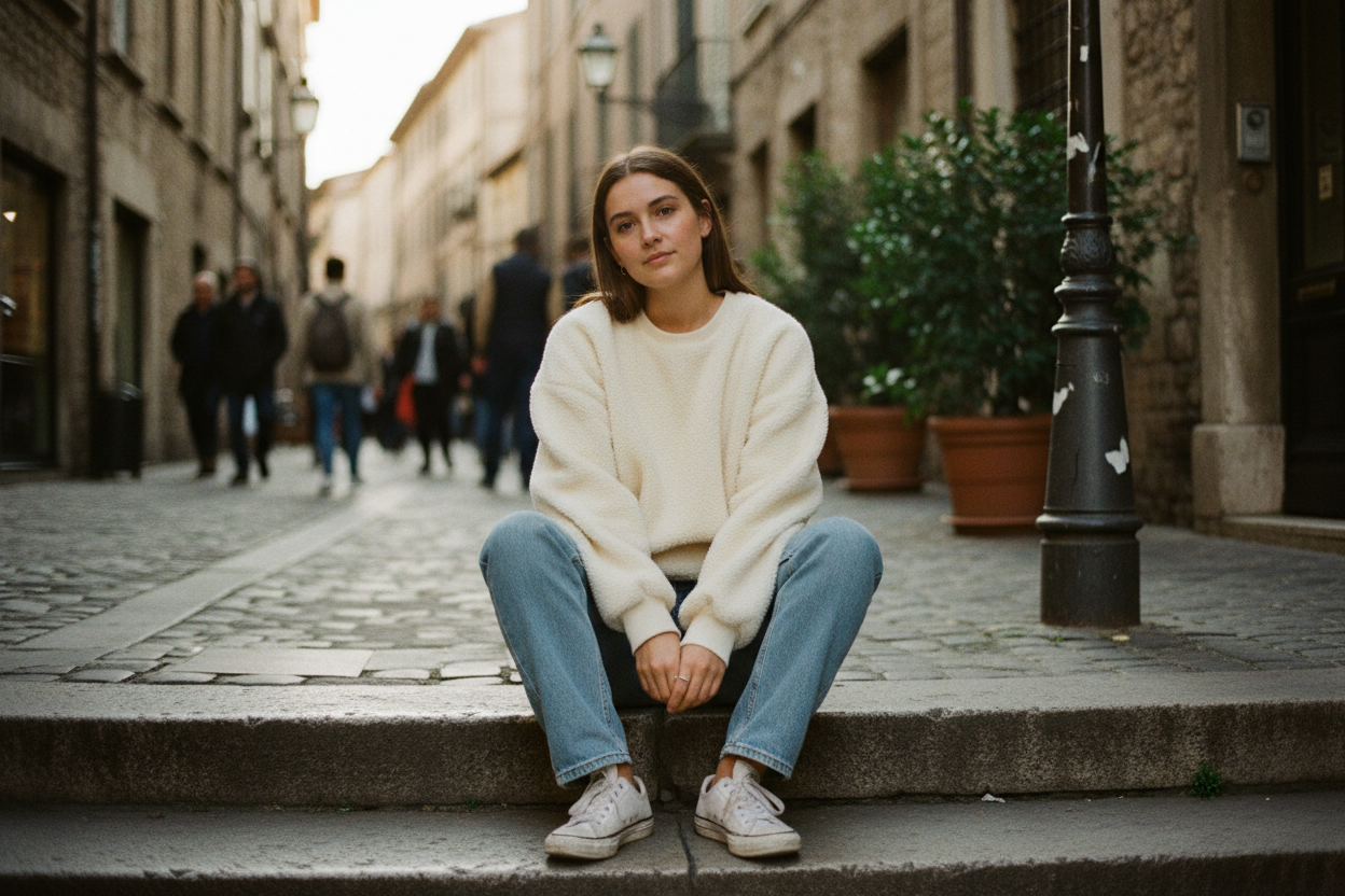 Cream Oversized Sweatshirt