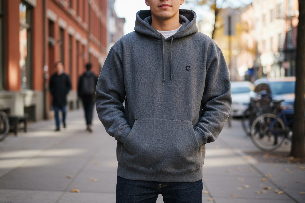 Grey Pullover Hoodie