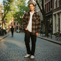 Black Grey Flannel Shirt