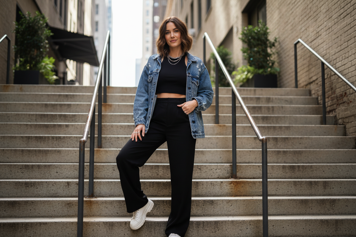 Black Cropped Tank Top