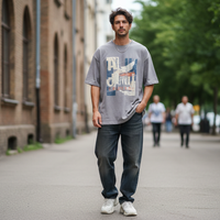 Grey Oversized Graphic Tee