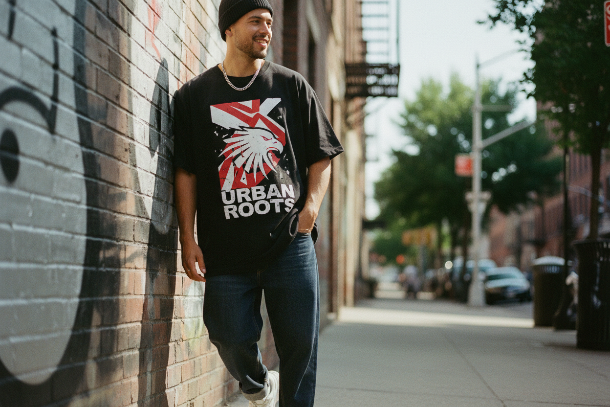 Black Oversized Graphic Tee