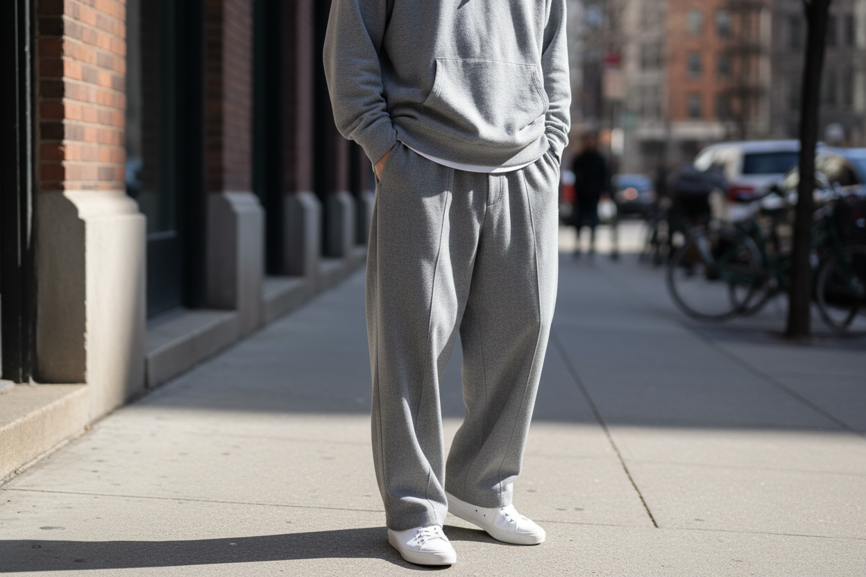 Grey Wide-Leg Joggers