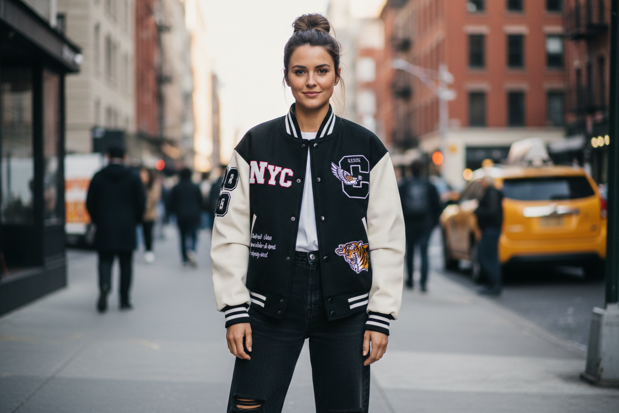 Black White Varsity Jacket