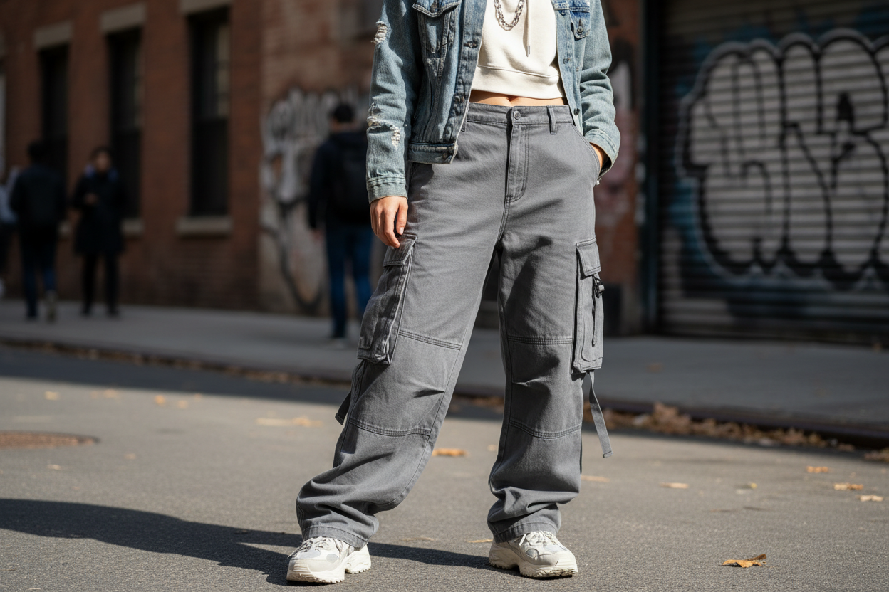 Grey Cargo Pants